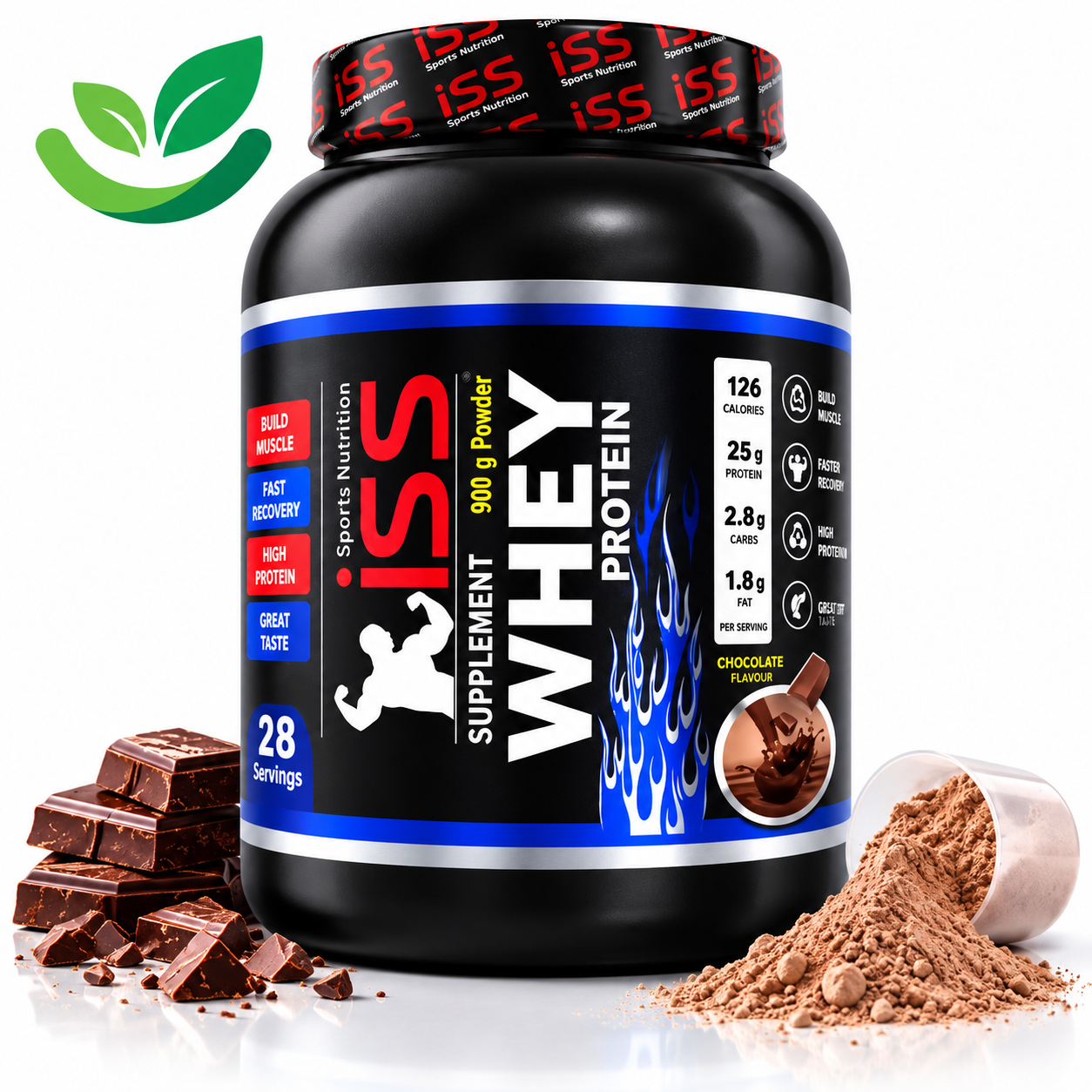 وی پروتئین آی اس اس ۹۰۰ گرمی طعم شکلات (ISS)