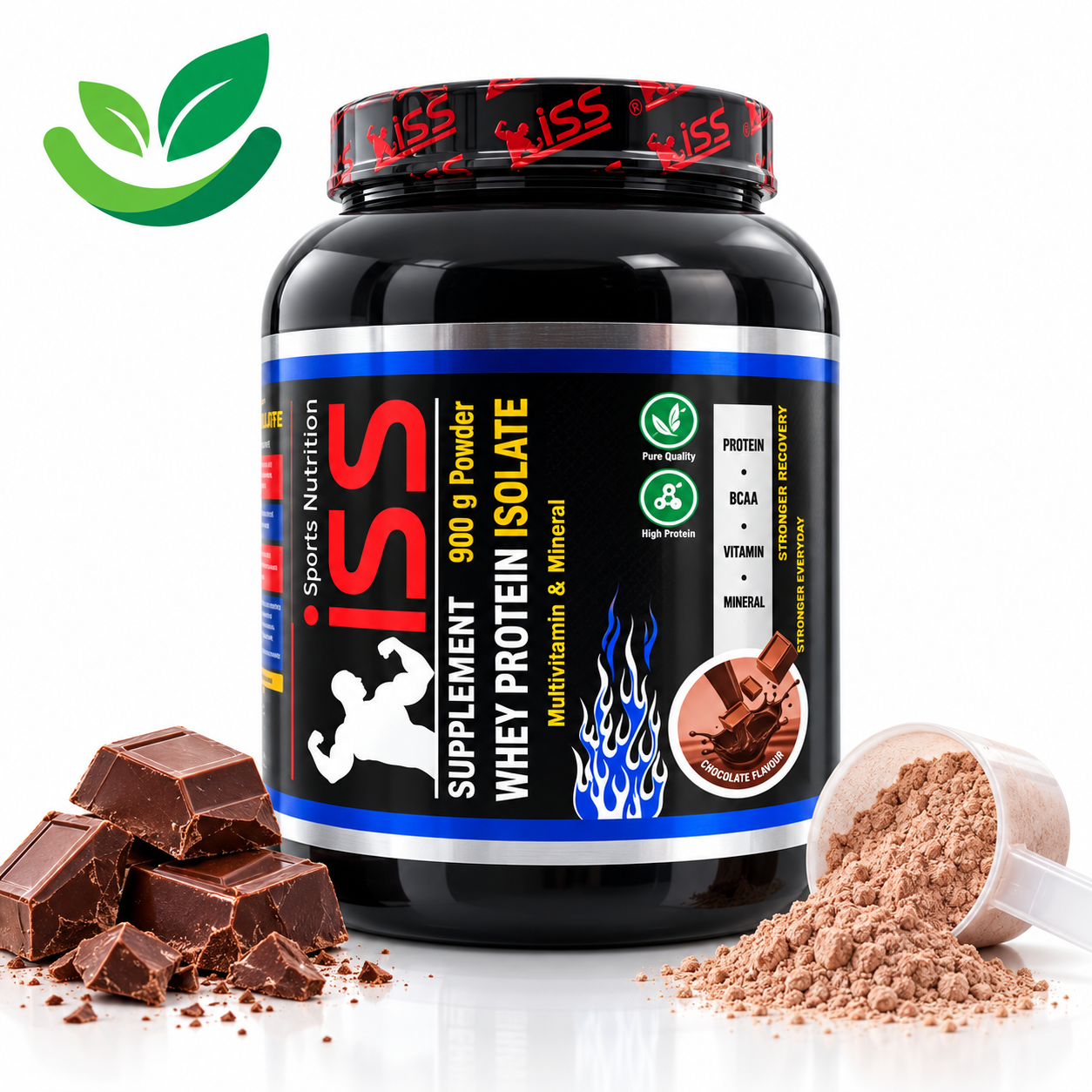 وی پروتئین ایزوله + مولتی مینرال ISS (900 گرم) | 24 گرم پروتئین خالص | بدون شکر و گلوتن + مولتی ویتامین