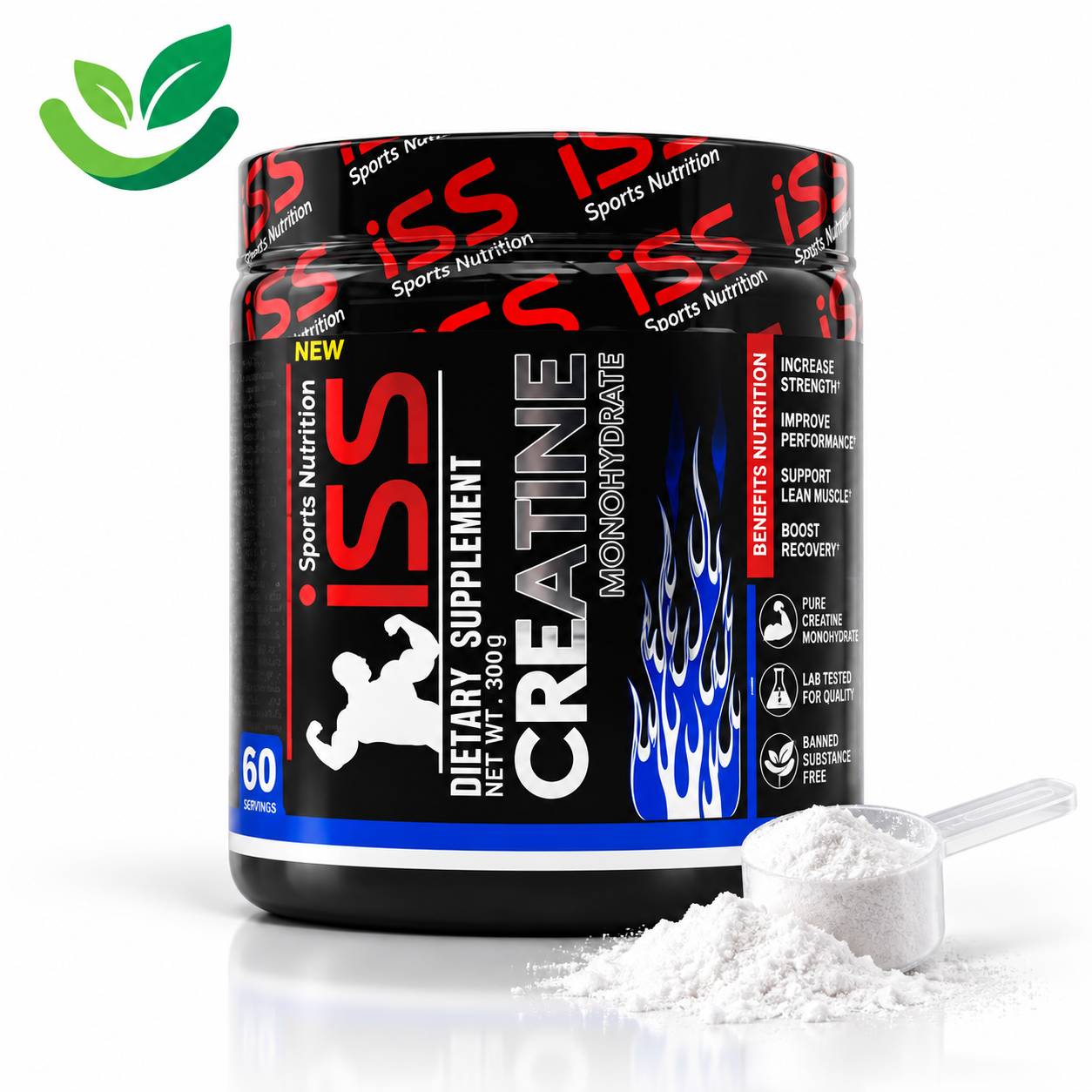 پودر کراتین مونوهیدرات آی اس اس (ISS) 300 گرم